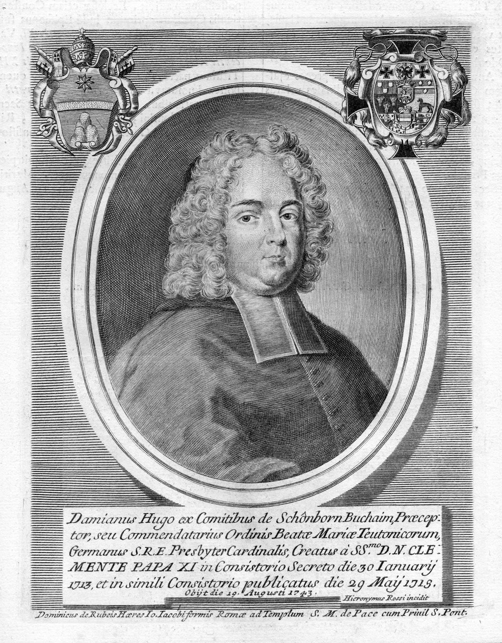graveret portræt af Girolamo Rossi