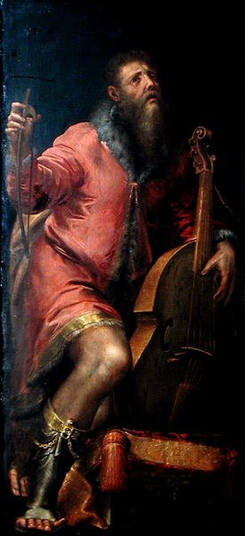 Cellist, ca. 1562 af Girolamo Mazzola Bedoli