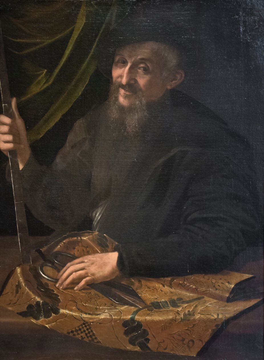 Portræt af en skrædder af Girolamo Mazzola Bedoli