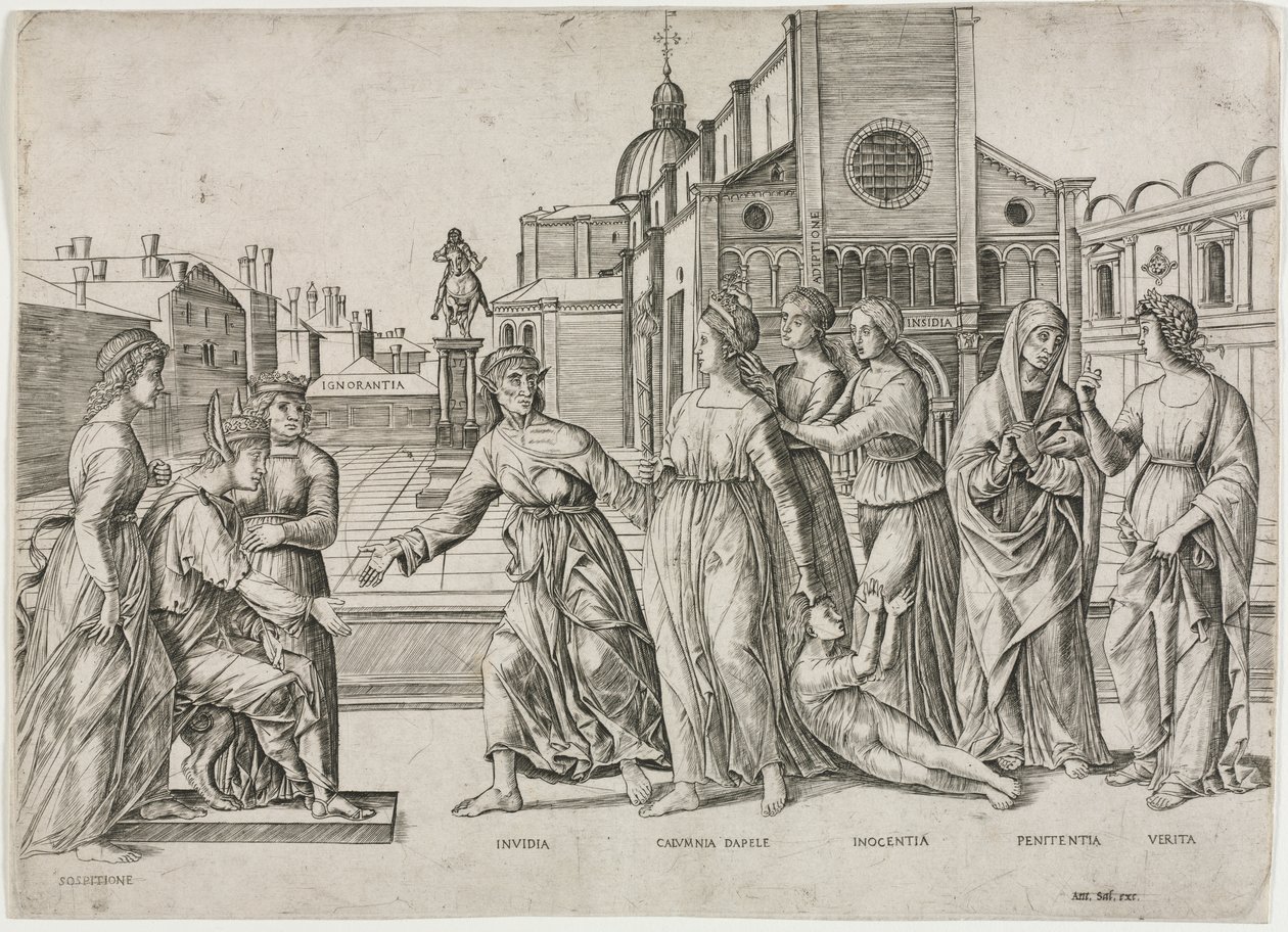 Calumny of Apelles af Girolamo Mocetto
