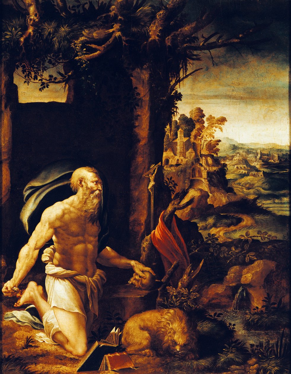 St. Jerome katuvainen af Girolamo Muziano