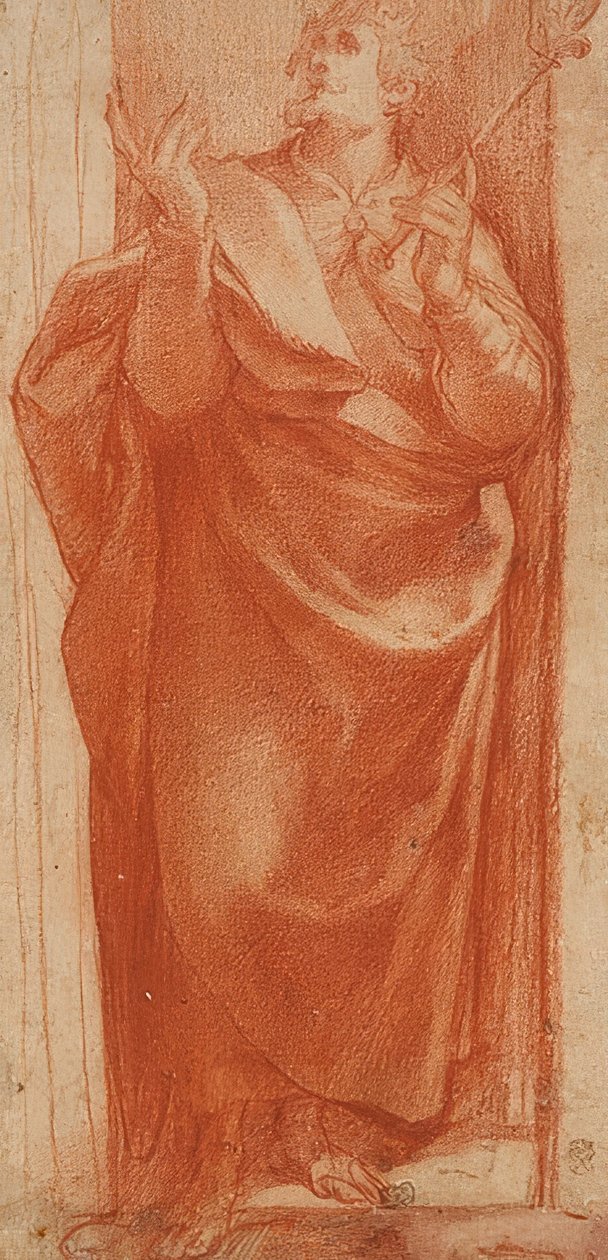 Stående hellig konge. Omkring 1570/80 (?) af Girolamo Muziano