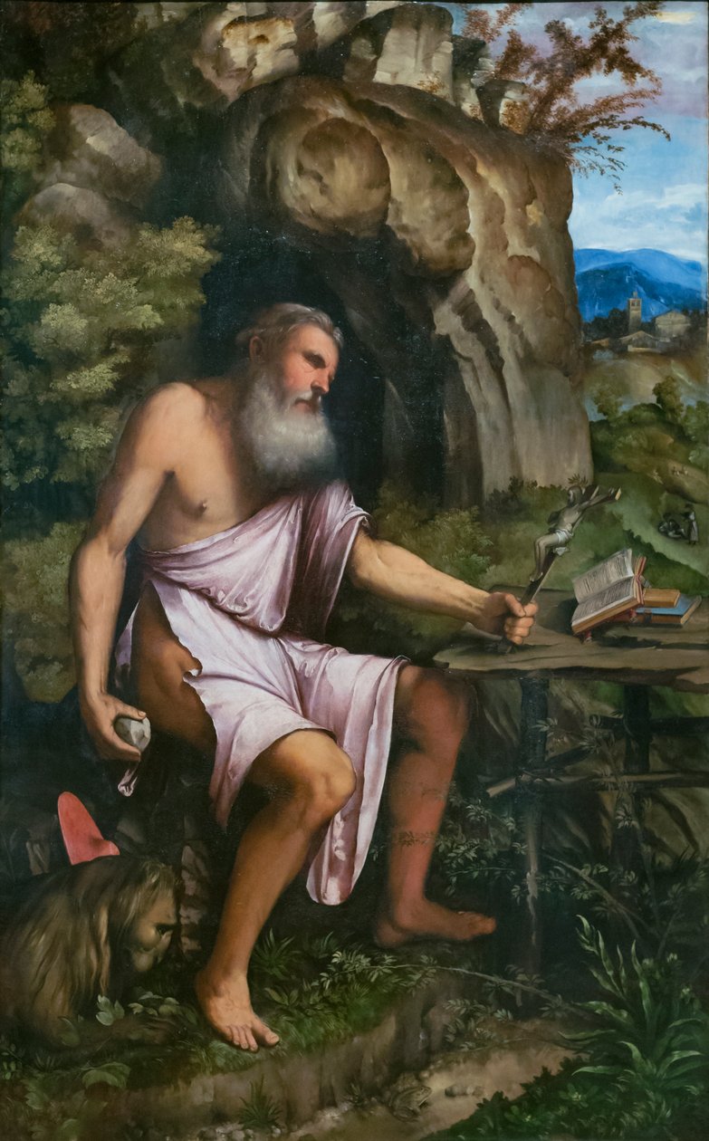 Den angrende hellige Hieronymus af Girolamo Romanino