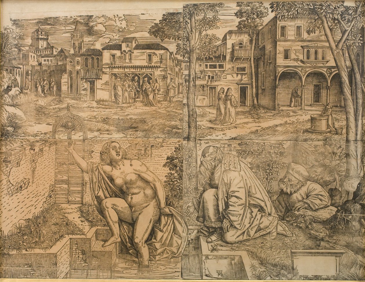 Susanne på badeværelset af Girolamo da Treviso d.Y.