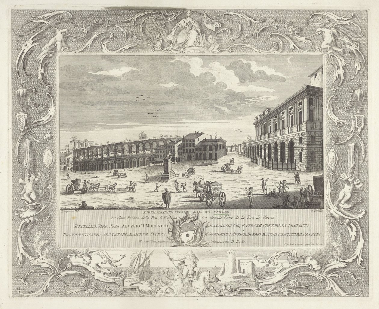 Piazza Bra i Verona af Giuliano Giampiccoli