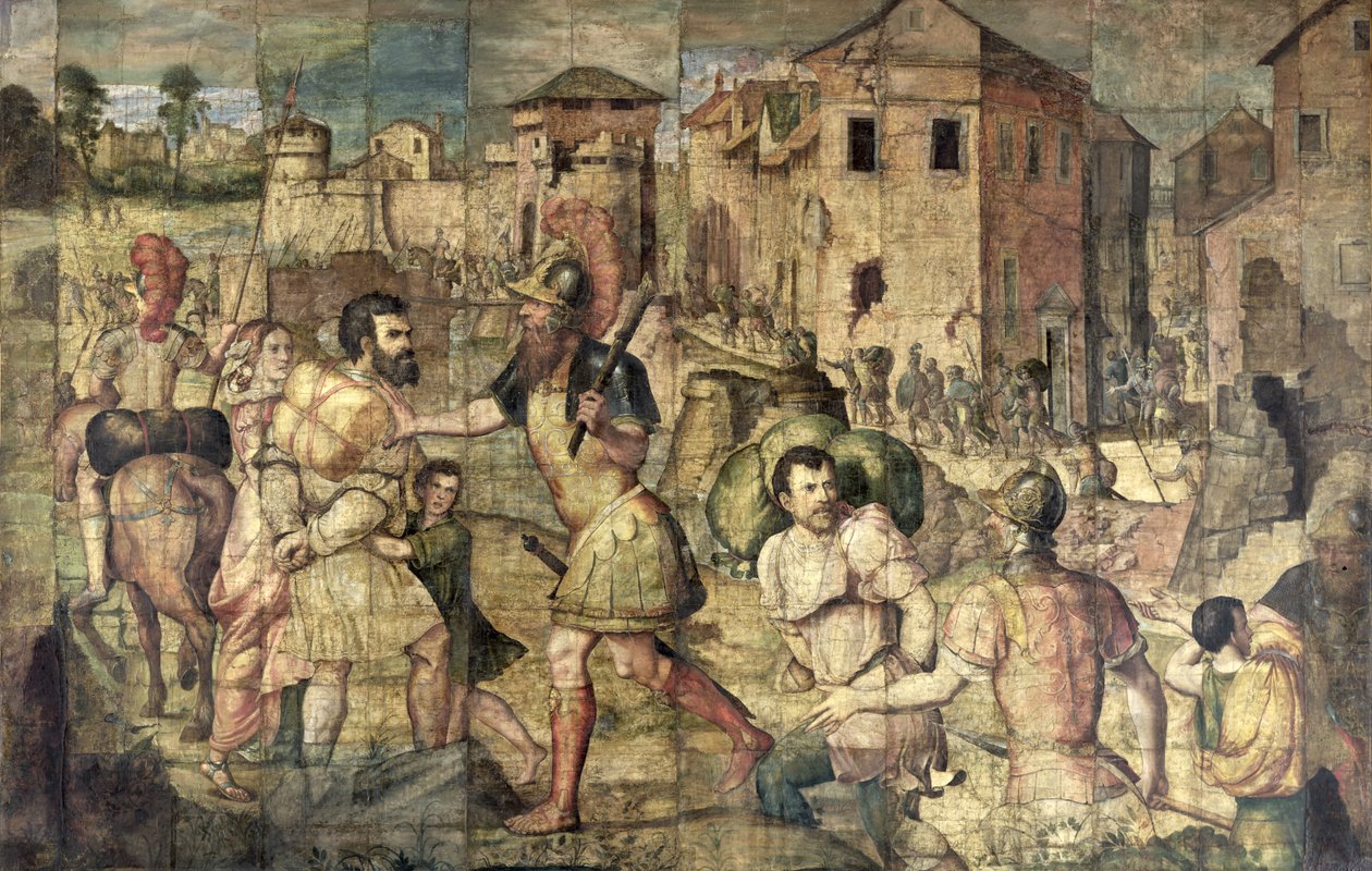 The Prisoners (tempera på papir) af Giulio Romano