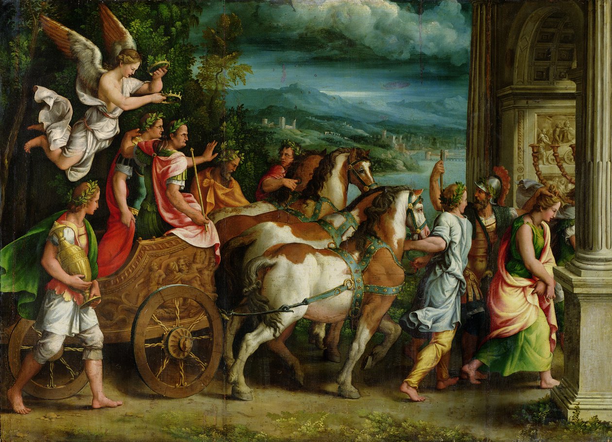 Titus og Vespasians triumf, ca. 1537 af Giulio Romano