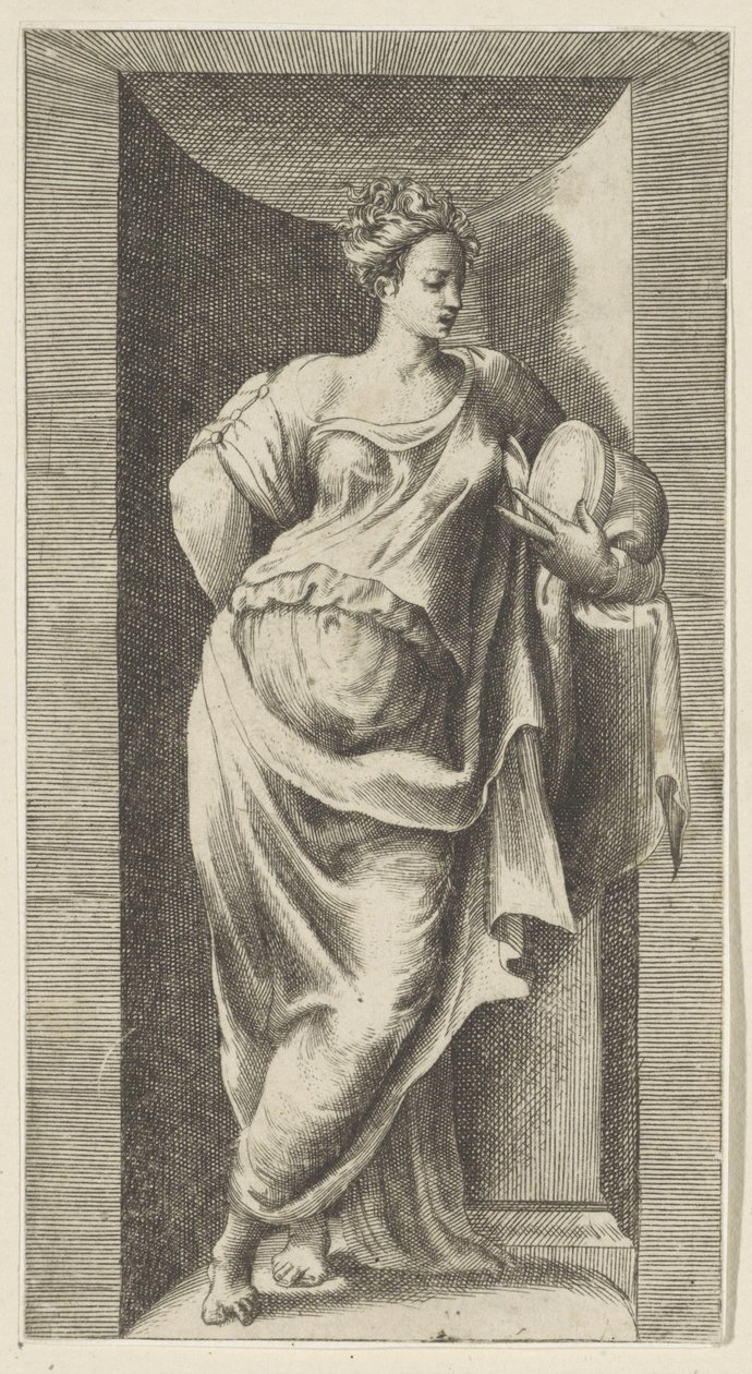 Muse Statuer i nicher (serietitel) af Giulio Bonasone