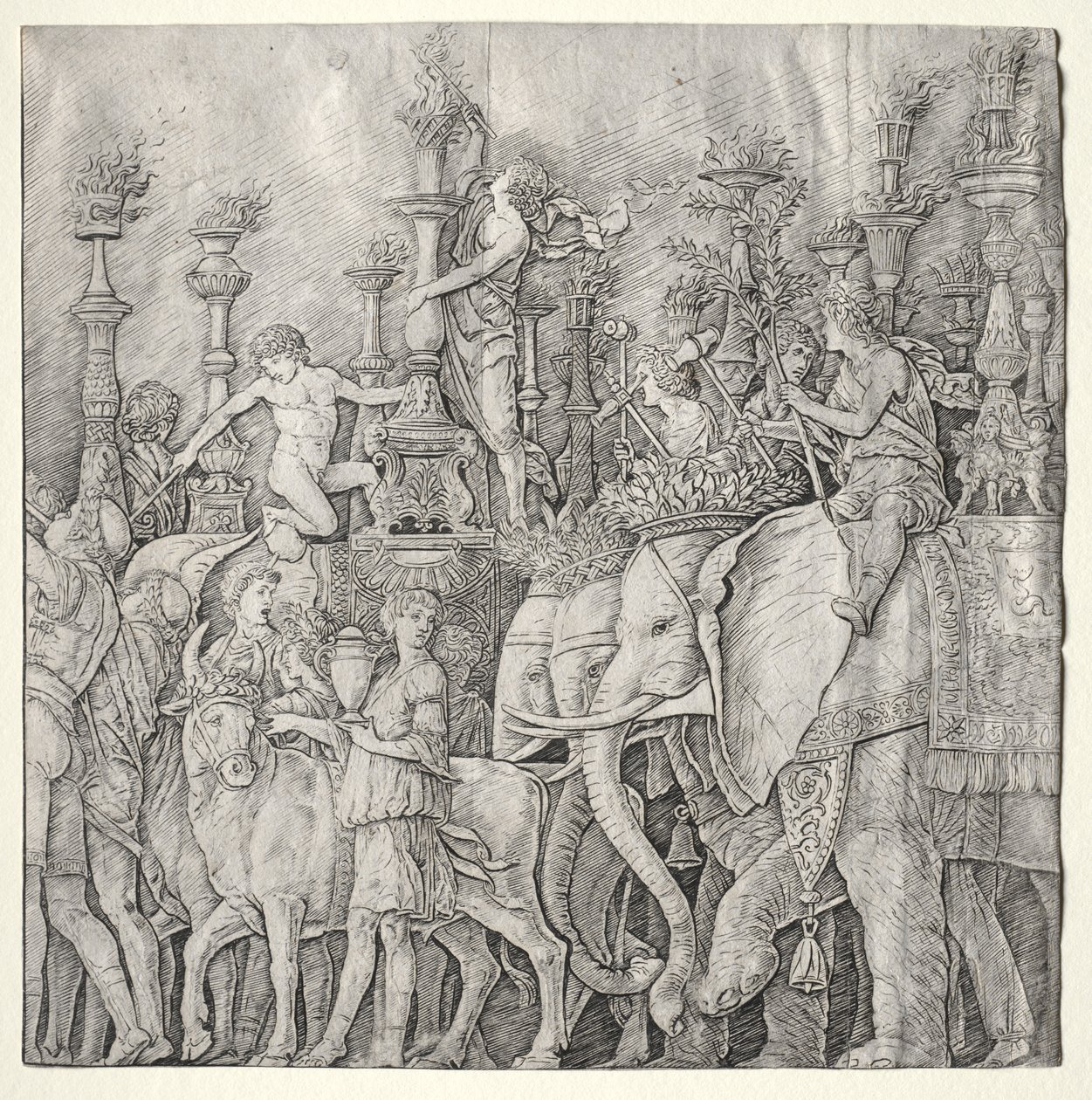 Cæsars triumfer: Elefanterne af Giulio Campagnola
