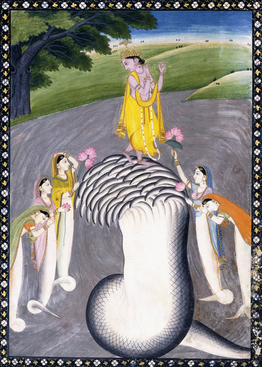 Krishna Quelling the Hydra-headed Snake, ca. 1790 af Giulio Carlini