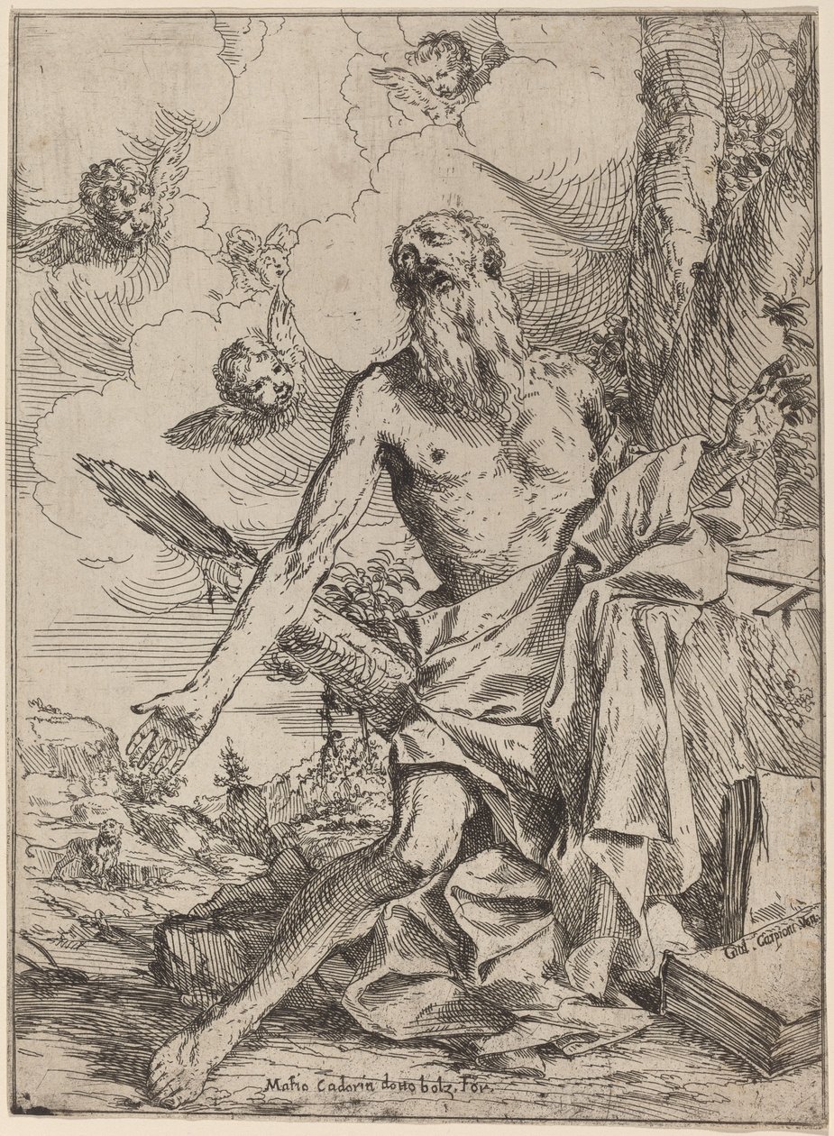 Sankt Jerome af Giulio Carpioni