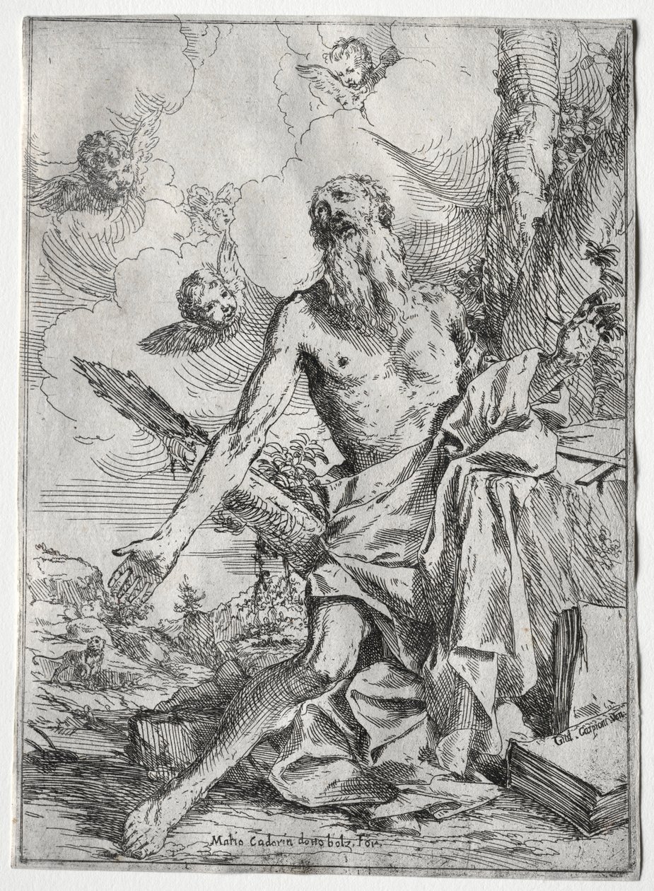 Sankt Jerome. af Giulio I Carpioni