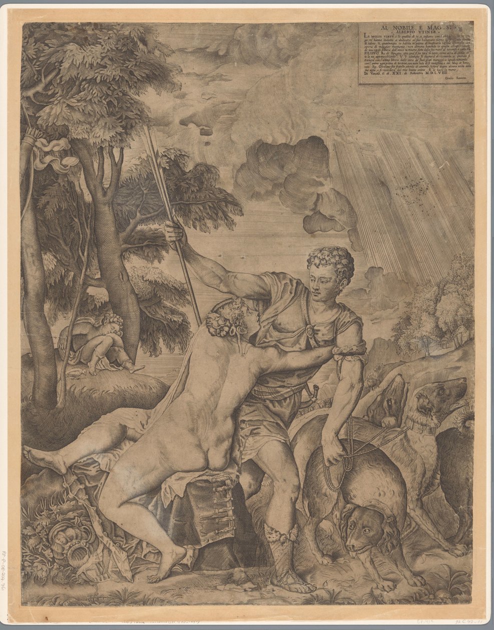 Venus og Adonis af Giulio Sanuto
