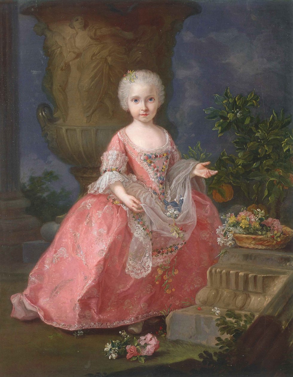 Portræt af Infanta Maria Luisa fra Spanien (1745-1792) af Giuseppe Bonito