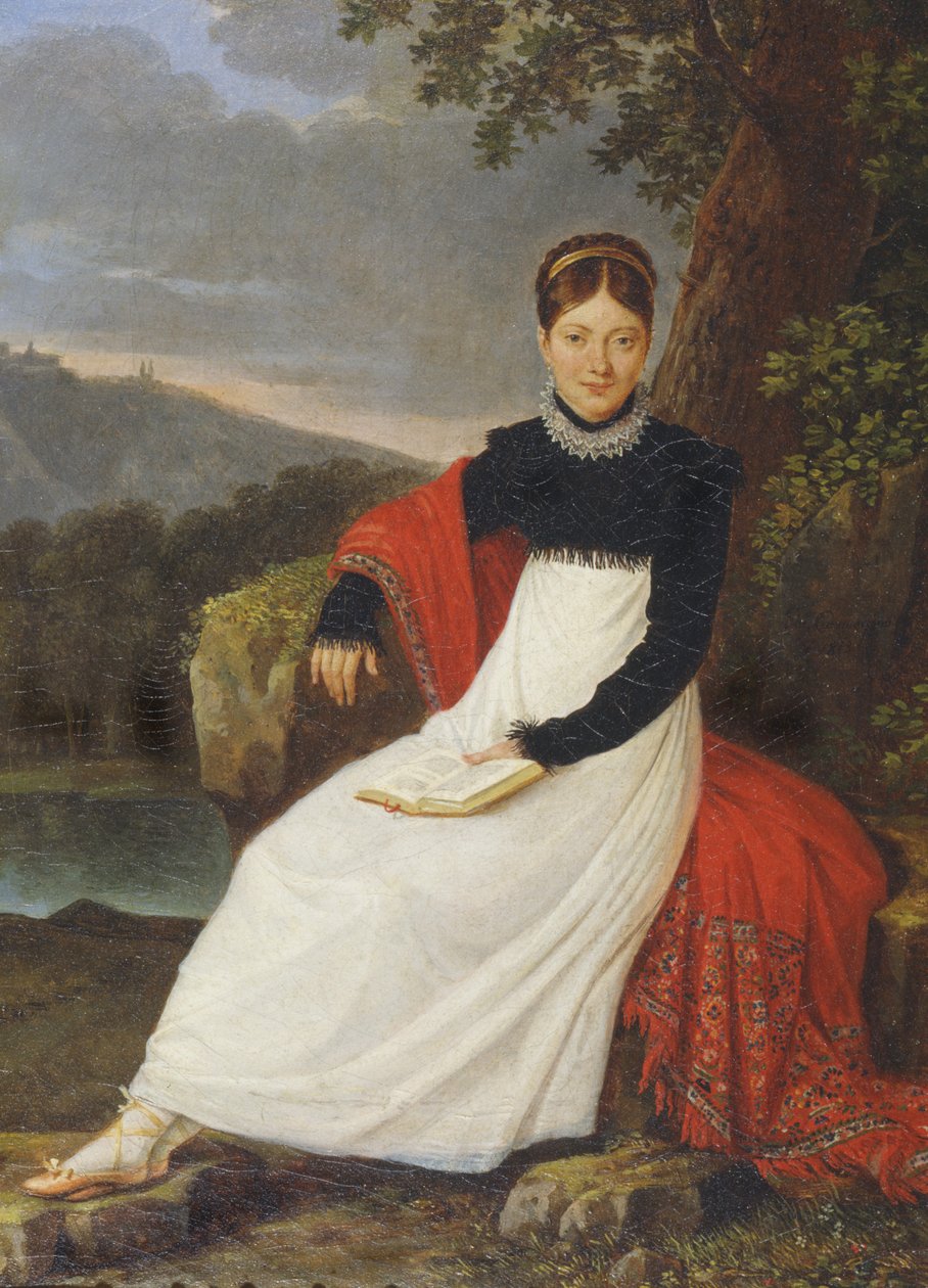 Portræt af dronning Maria Carolina af Napoli af Giuseppe Cammarano