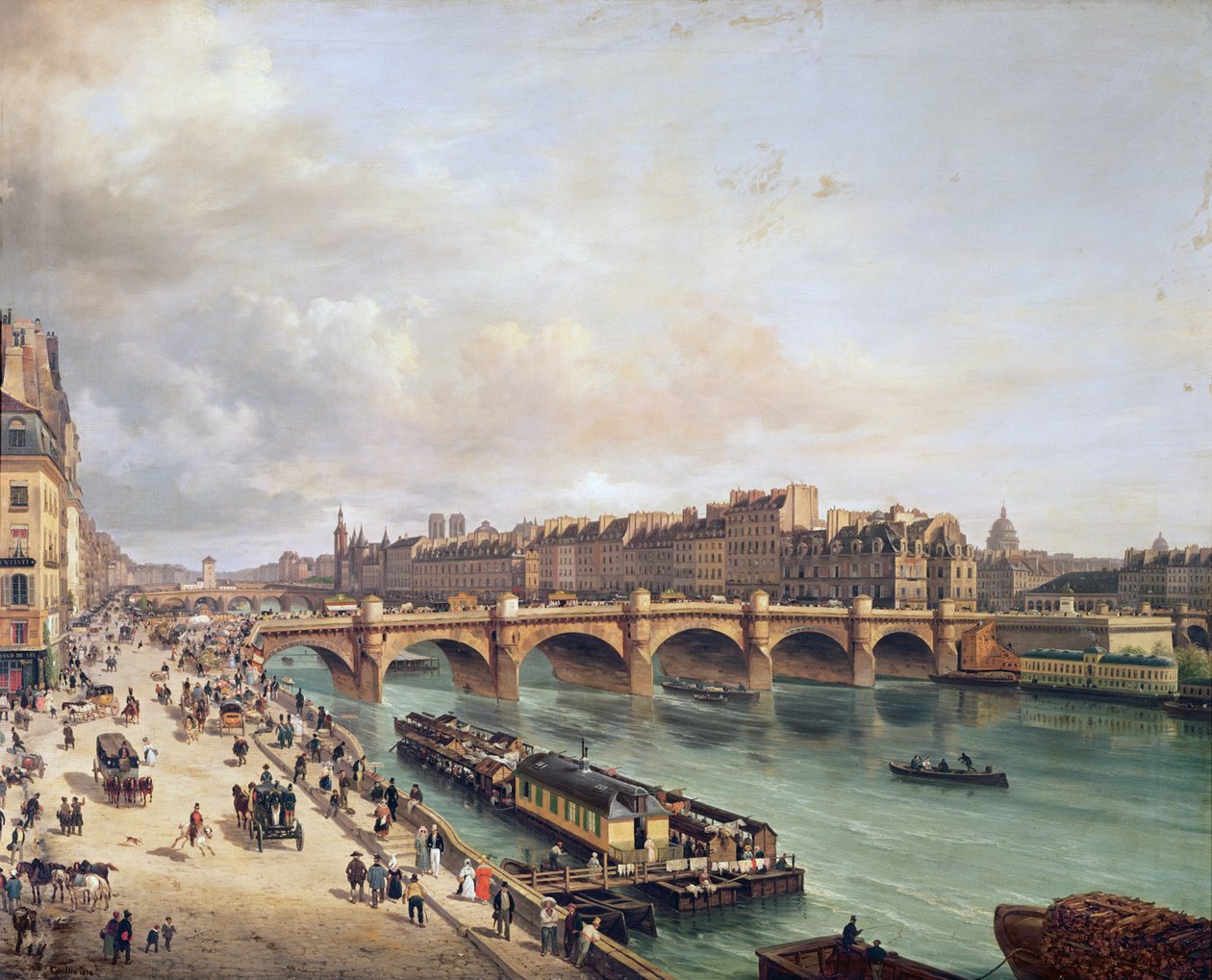 Udsigt over Pont Neuf, 1832 af Giuseppe Canella
