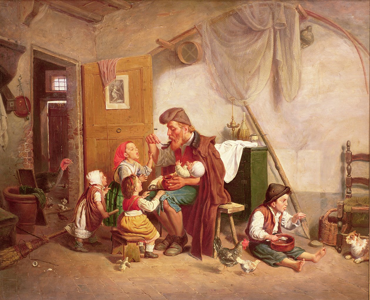 Enkefamilien, 1800-tallet af Giuseppe Mazzolini