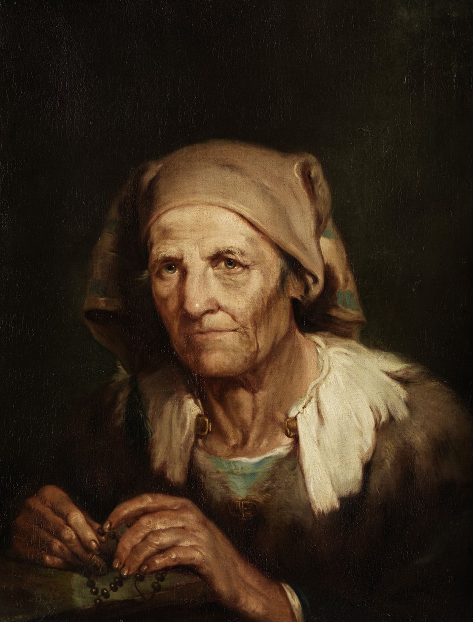 Portræt af en gammel kvinde. af Giuseppe Nogari