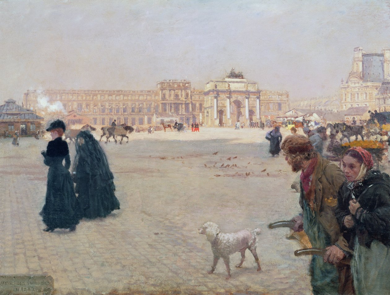 La Place du Carrousel, Paris: Ruinerne af Tuilerierne, 1882 af Giuseppe de Nittis