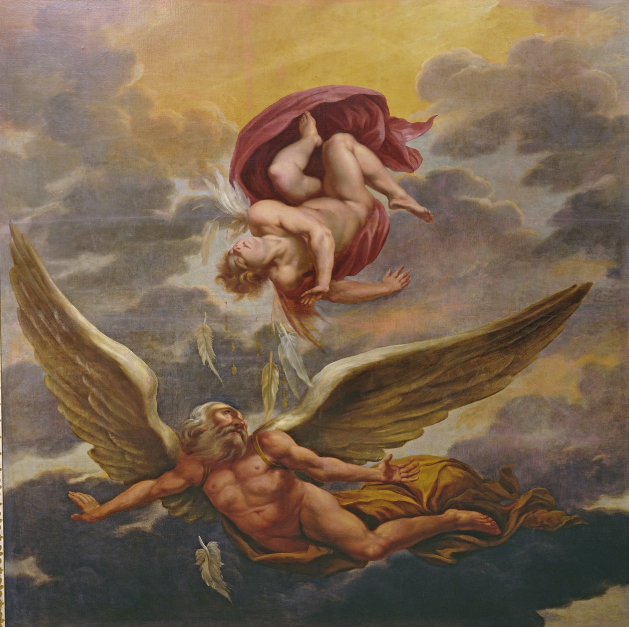 Daedalus og Icarus (loftsmaleri) af Giuseppe Cesari