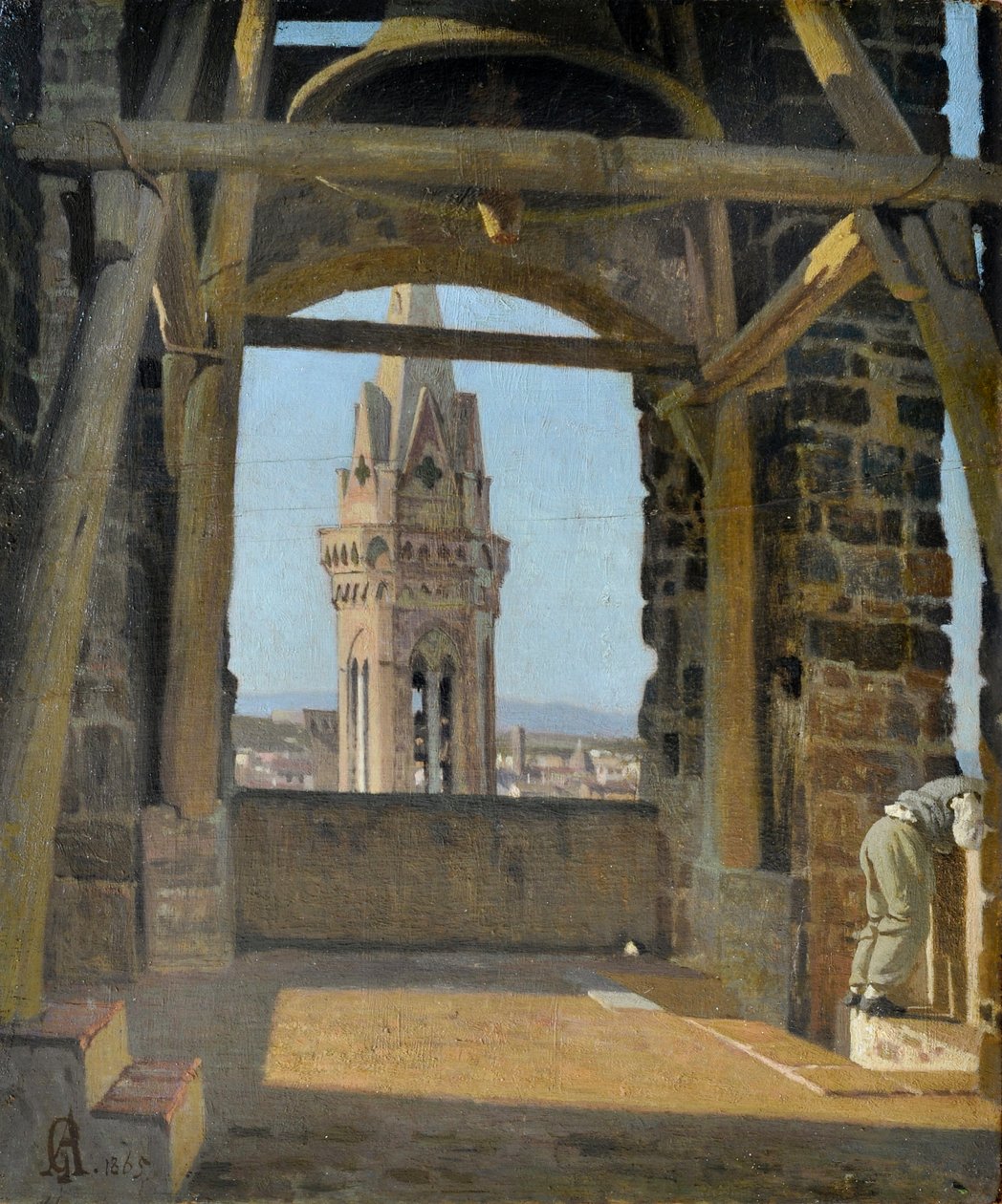Tårnet på Palazzo del Podestà af Giuseppe Abbati