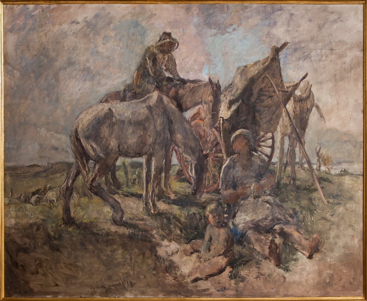 Rest in the Fields (olie på krydsfiner) af Giuseppe Graziosi