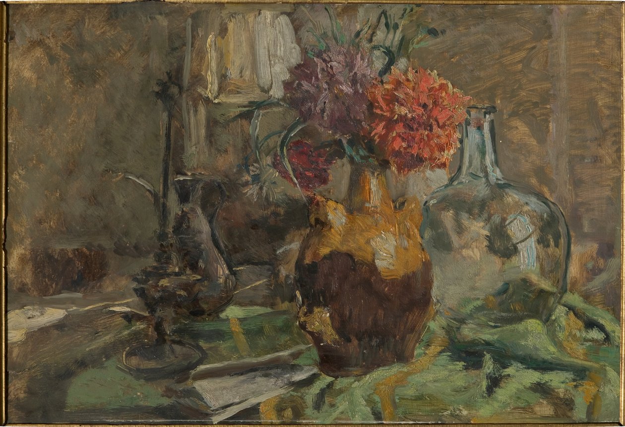 Stilleben (olie på krydsfiner) af Giuseppe Graziosi