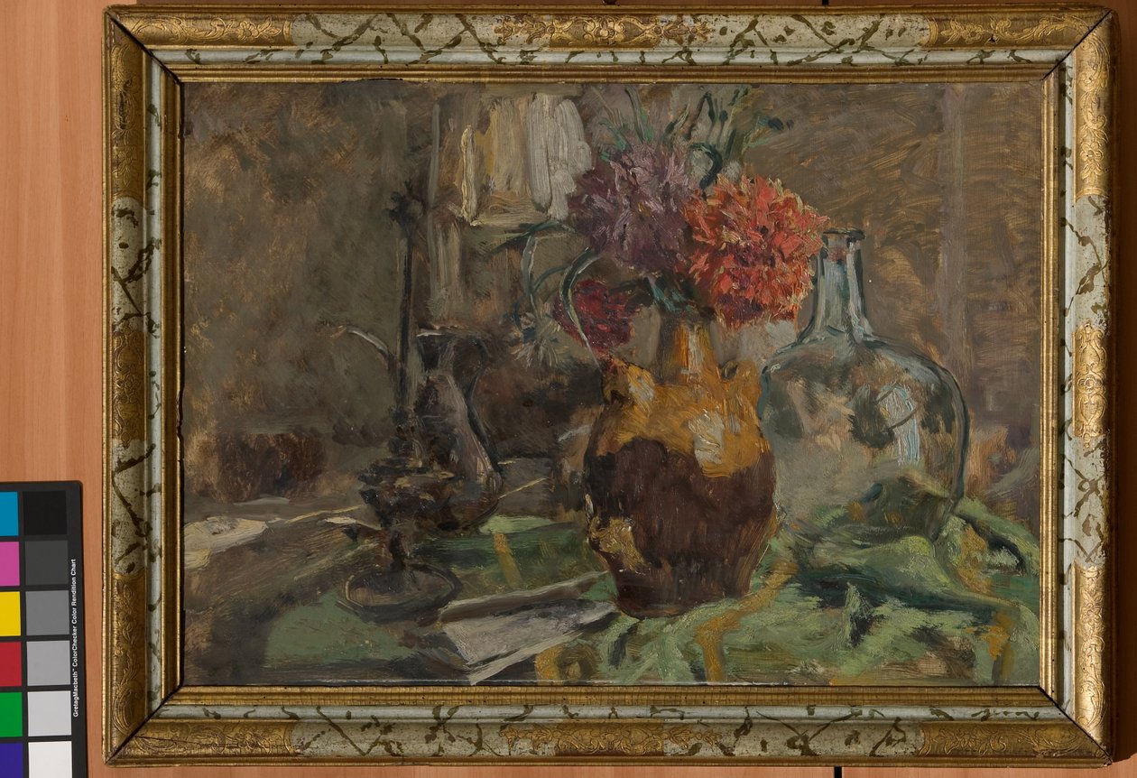 Stilleben (olie på krydsfiner) af Giuseppe Graziosi