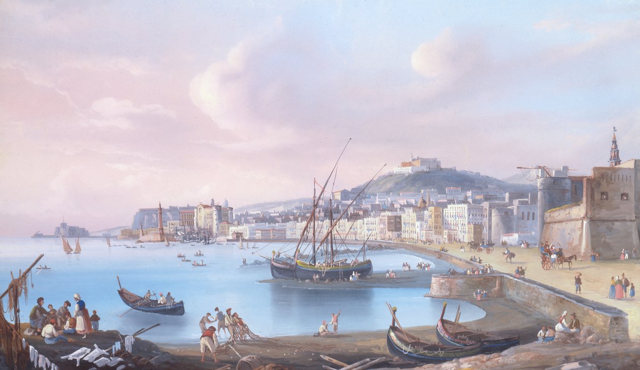 Napoli (gouache på papir) af Giuseppe Gustavo Scoppa