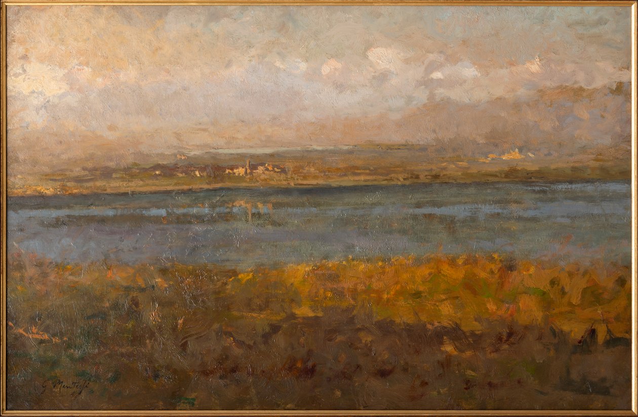 Small Brianza Lakes (olie på lærred) af Giuseppe Mentessi