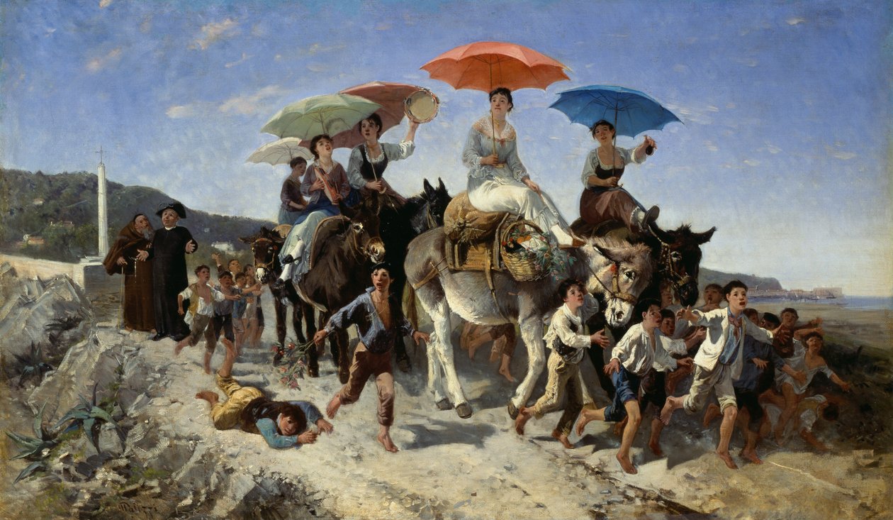 Bryllupsoptog (olie på lærred) af Giuseppe Palizzi