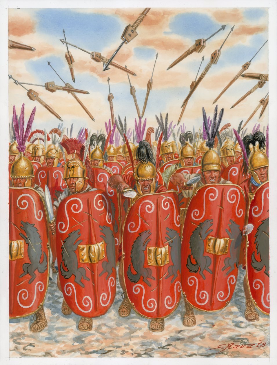 Republikanske romerske legionærer i kamp af Giuseppe Rava