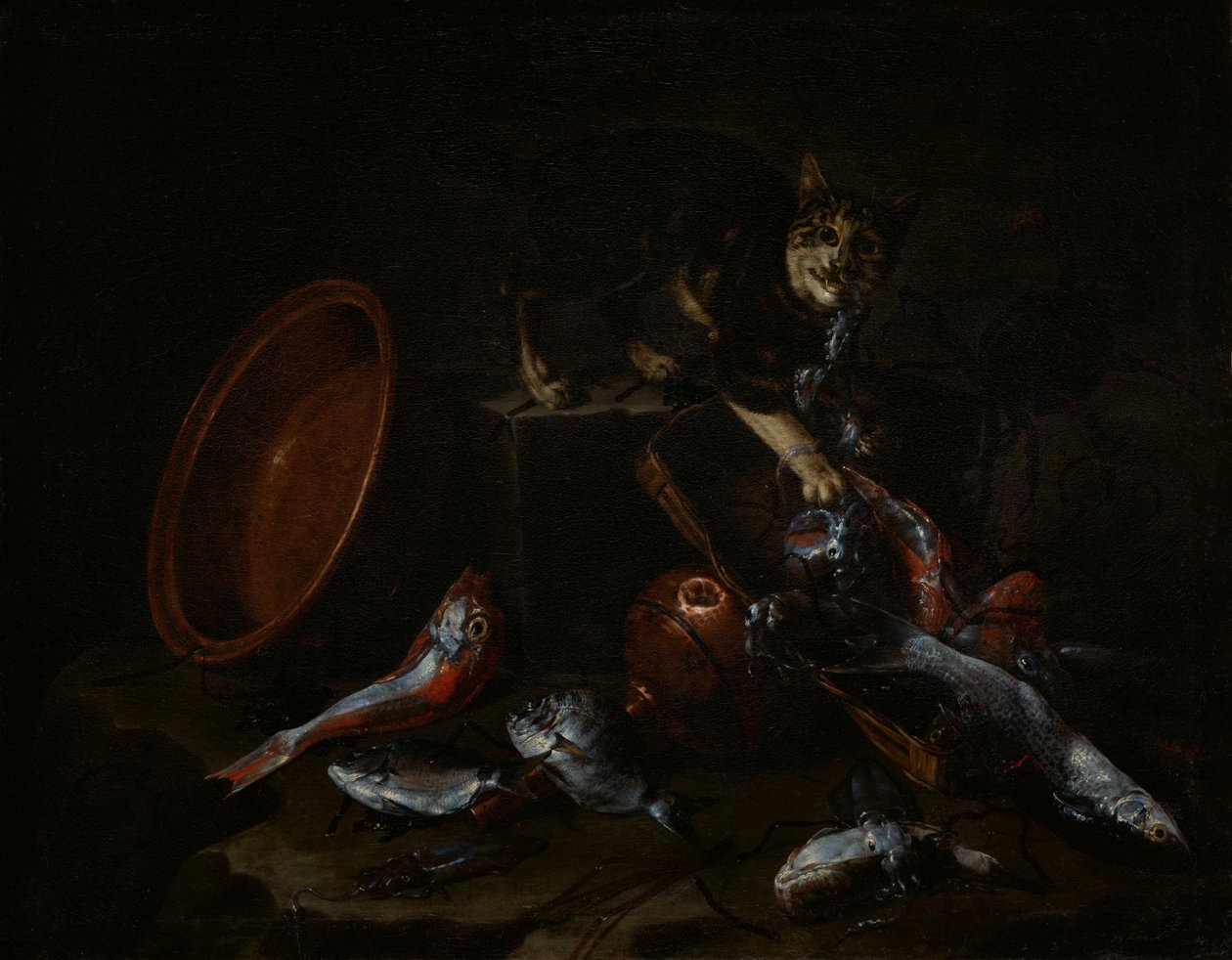 En kat stjæler fisk, slutningen af 1660