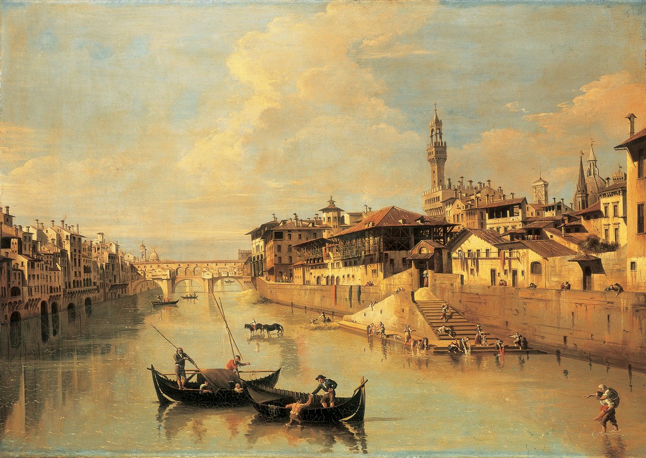 Ponte Vecchio, Firenze af Giuseppe Zocchi