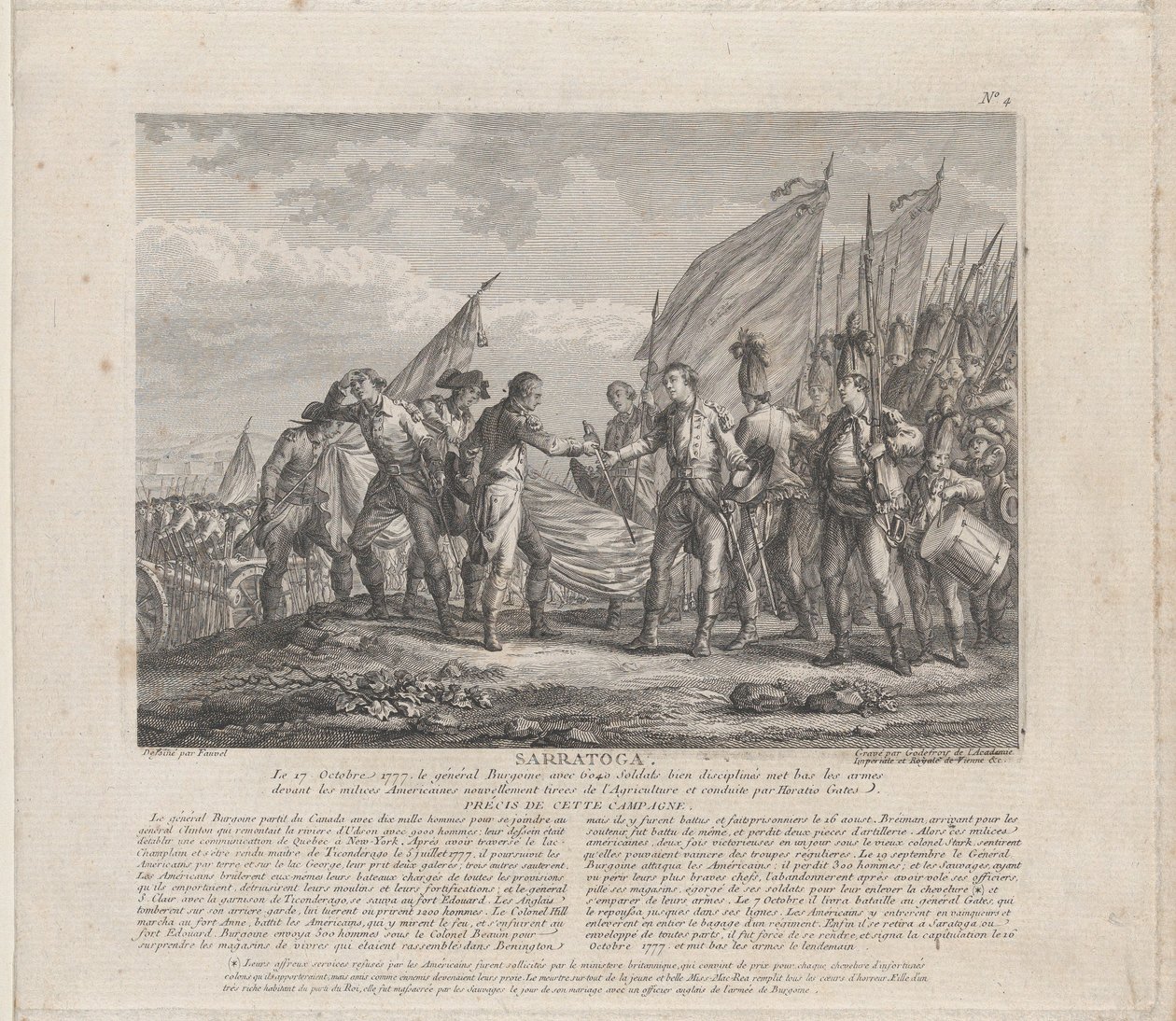 Sarratoga [sic] 17. oktober 1777, ca. 1777. af Godefroy