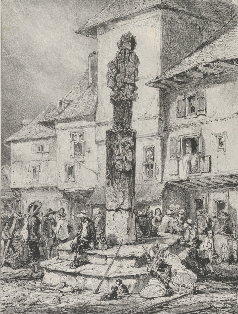 Chaudesaigues Cross, 1831. af Godefroy Engelmann