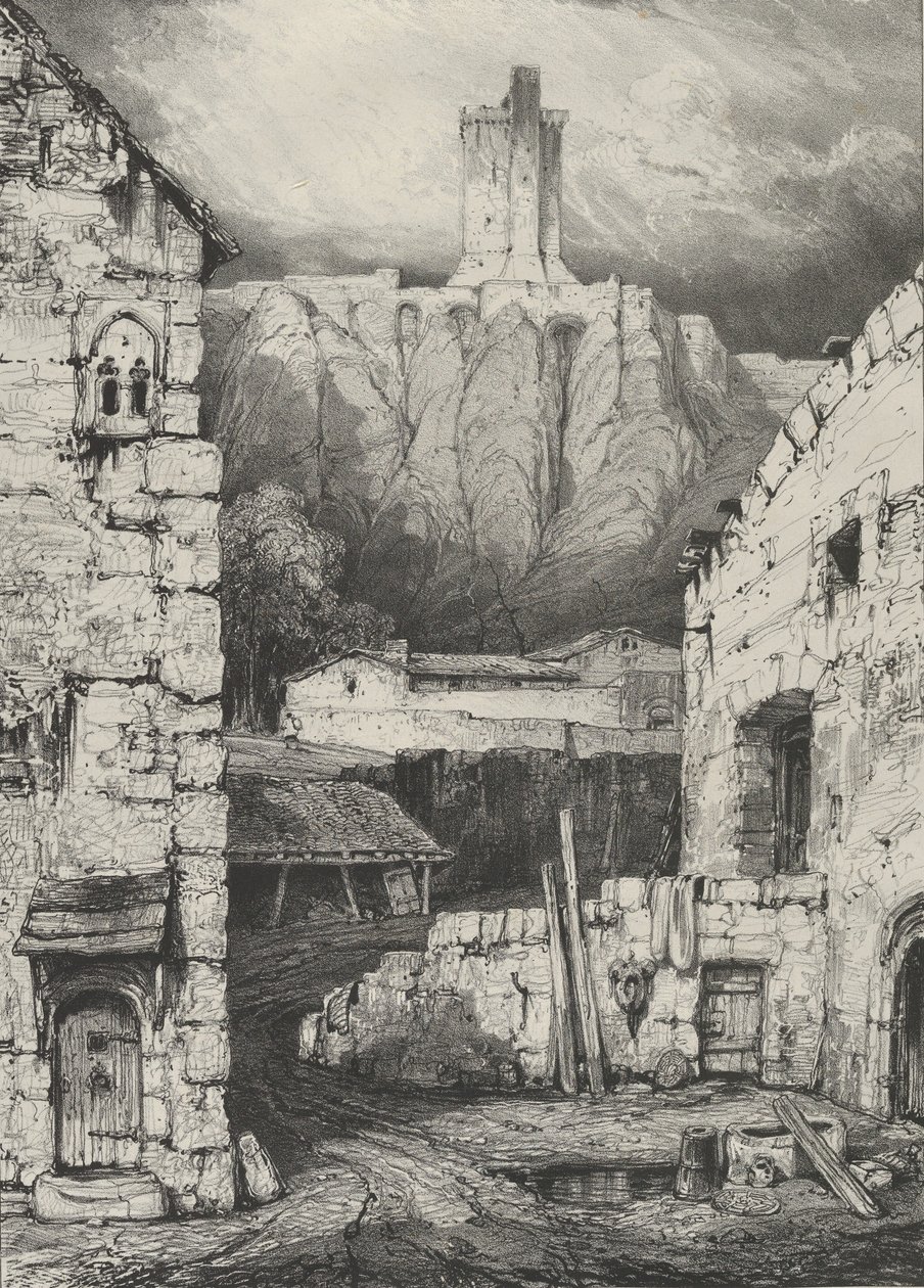 Dungeon af Château de Polignac, 1830. af Godefroy Engelmann
