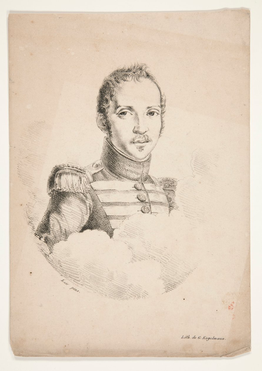 Ukendt (portræt af en soldat i brystlængde) af Godefroy Engelmann