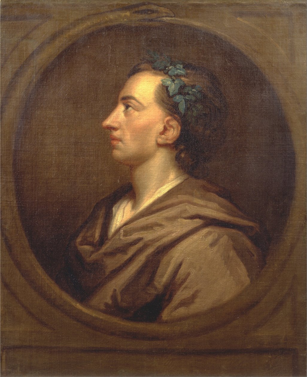 Alexander Pave Profile, kronet med Ivy af Godfrey Kneller