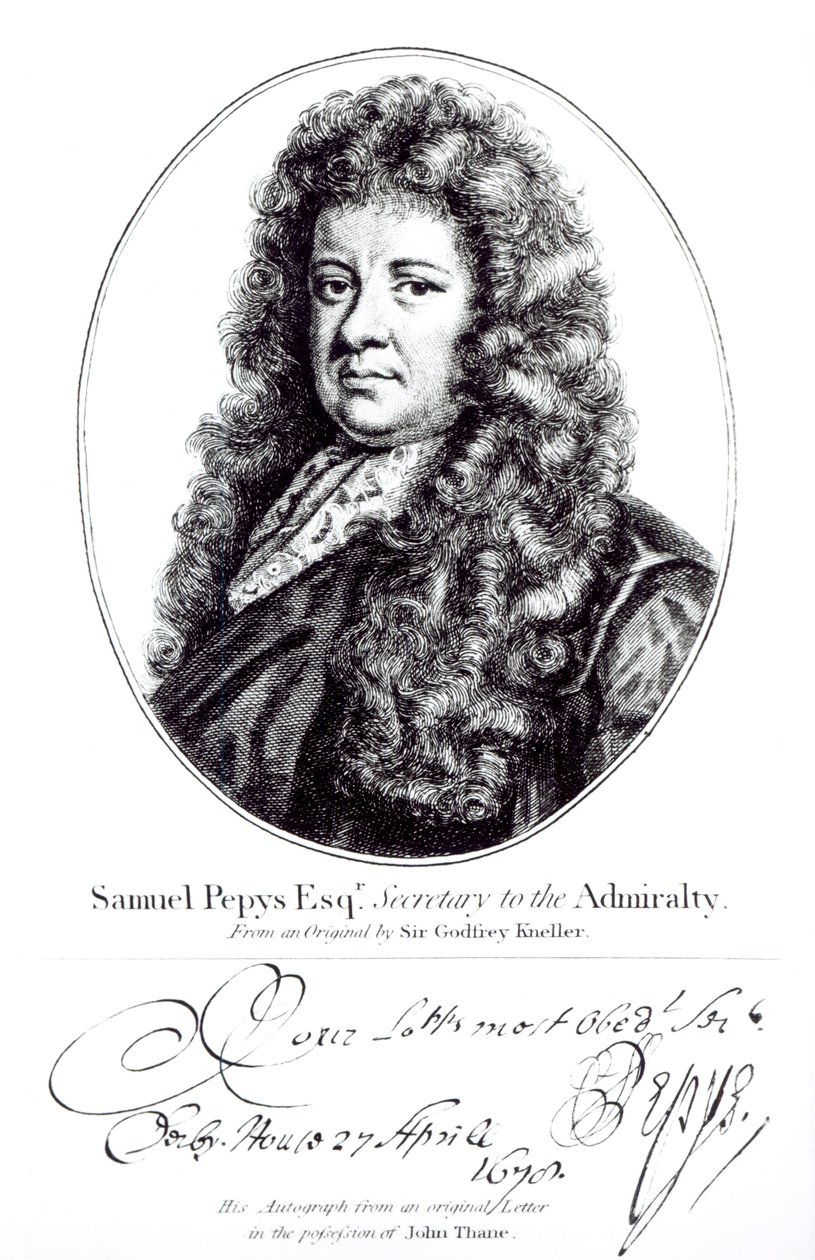 Samuel Pepys (1633-1703) af Godfrey Kneller
