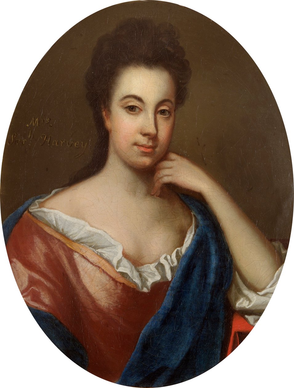 Fru Sarah Harvey af Godfrey (after) Kneller