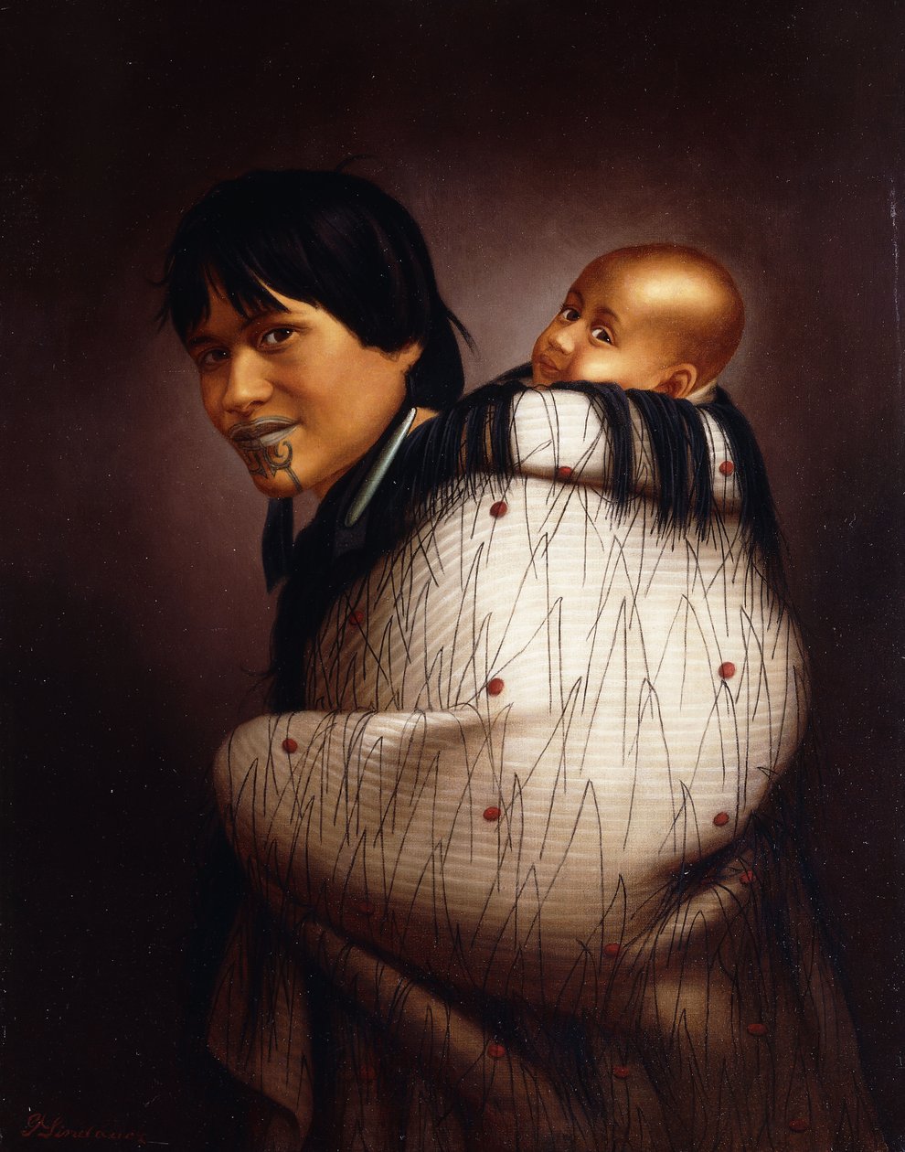 Ana Rupene og barn, af Gottfried Lindauer