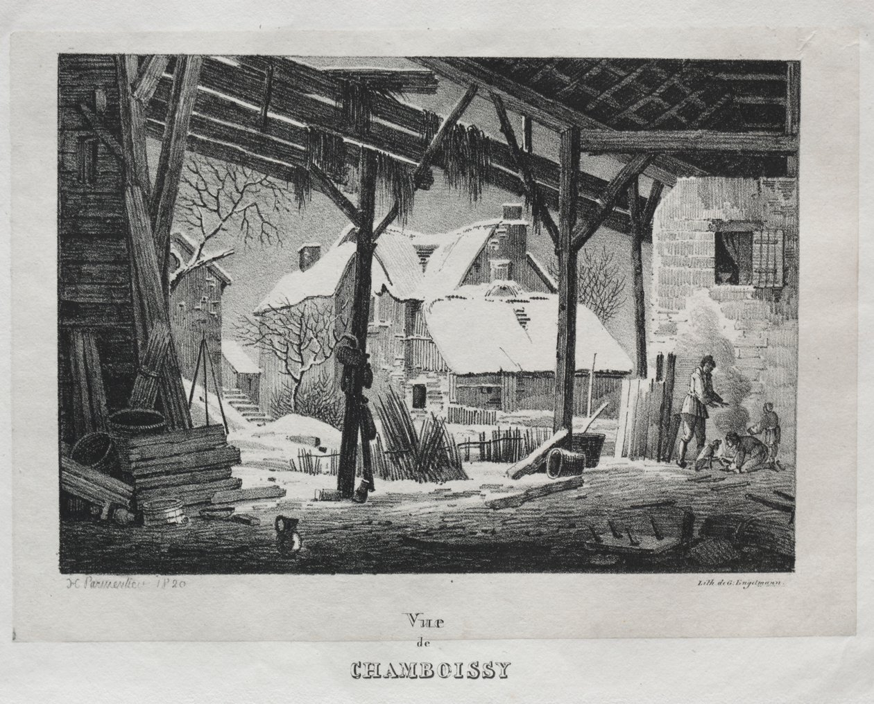Udsigt over Chamboissy, 1820. af Gottfried or Godefroy Engelmann