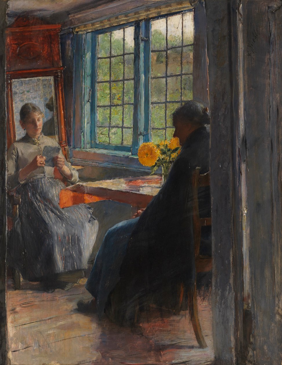 Kvinder ved havevinduet, ca. 1890. af Gotthardt Kuehl