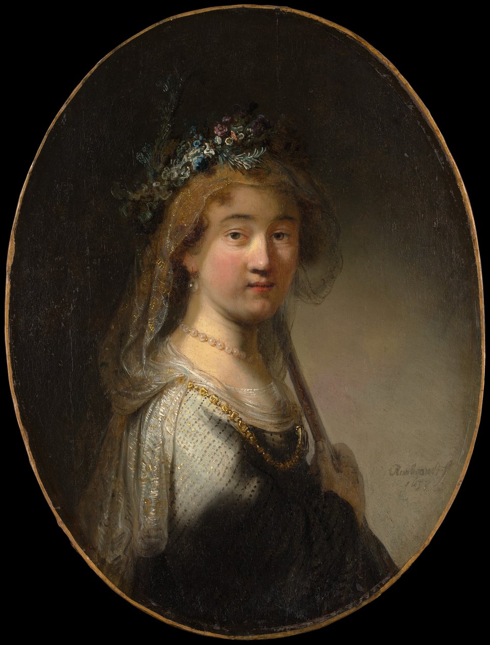 En ung kvinde som hyrdinde. af Govaert Flinck