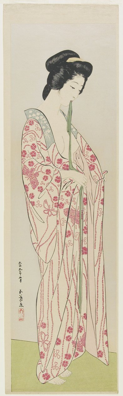 Kvinde i Kimono Undertøj, maj 1920 af Goyo Hashiguchi