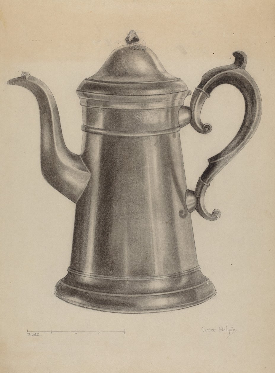 Kaffekande af tin af Grace Halpin