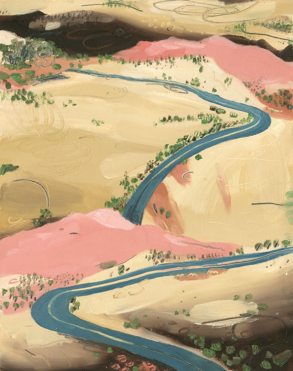 Road, 2013 (olie på papir) af Grace Helmer