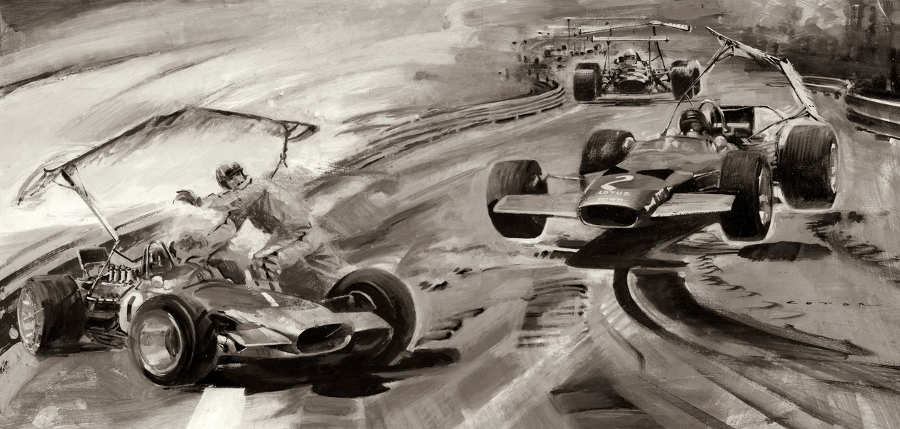 Grand Prix Problems (gouache på papir) af Graham Coton