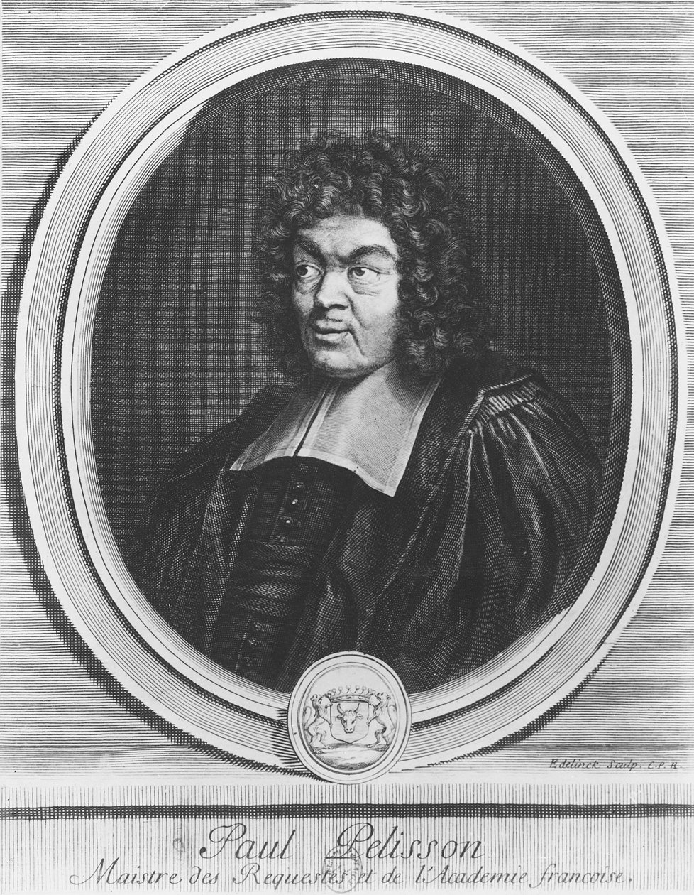 Portræt af Paul Pellisson af Gérard Edelinck